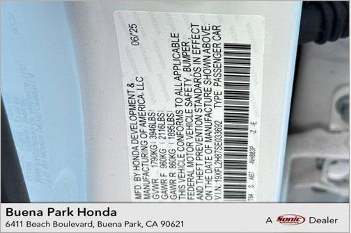 2025 Honda Civic Sport