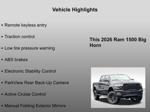 2026 RAM 1500 Big Horn/Lone Star