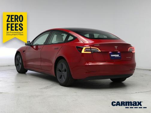 Red 2022 Tesla Model 3 Long Range