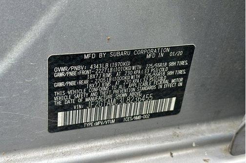 Ice Silver Metallic 2020 Subaru Crosstrek Limited
