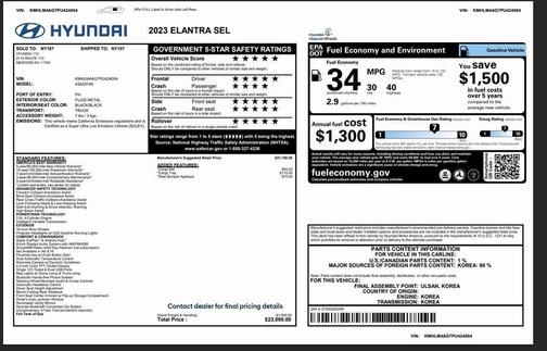 2023 Hyundai ELANTRA SEL