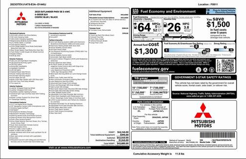2023 Mitsubishi Outlander PHEV SE