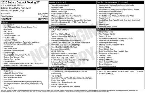 2020 Subaru Outback Touring XT