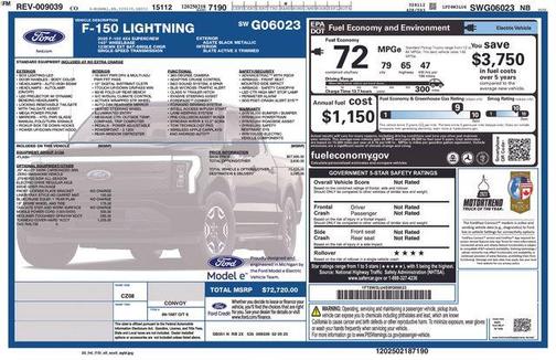 Agate Black Metallic 2025 Ford F-150 Lightning Flash