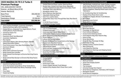 2025 Mazda CX-70 3.3 Turbo S Premium Package