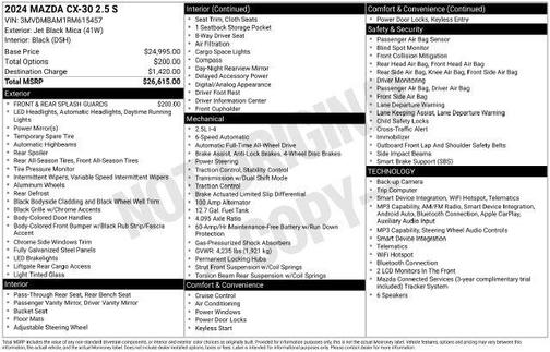 Jet Black Mica 2024 Mazda CX-30 Base