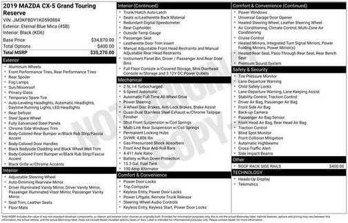 2019 Mazda CX-5 Grand Touring Reserve