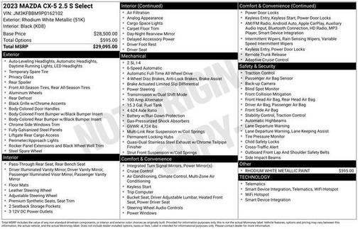 2023 Mazda CX-5 2.5 S Select Package