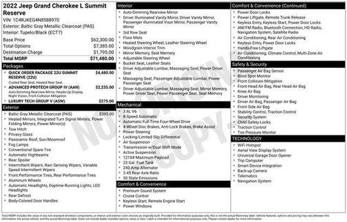 2022 Jeep Grand Cherokee L Summit