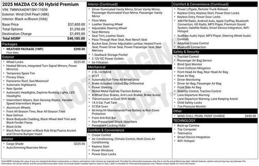 2025 Mazda CX-50 Hybrid Premium Package