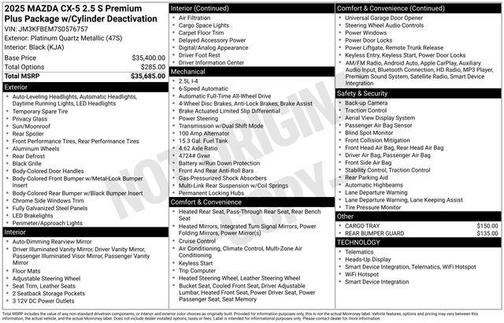 2025 Mazda CX-5 2.5 S Premium Plus Package