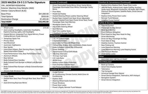2025 Mazda CX-5 2.5 Turbo Signature