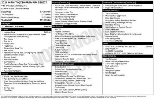 2021 INFINITI QX80 PREMIUM SELECT