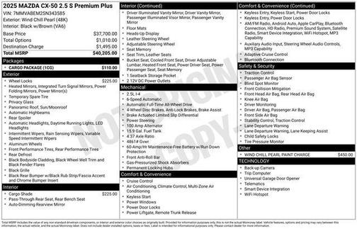 2025 Mazda CX-50 2.5 S Premium Plus Package