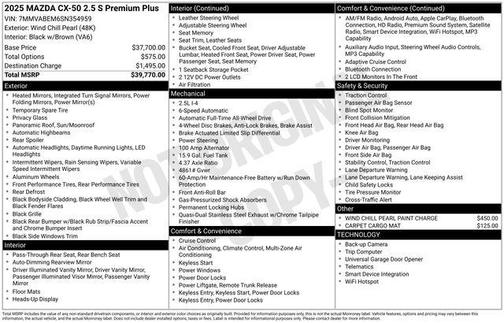2025 Mazda CX-50 2.5 S Premium Plus Package