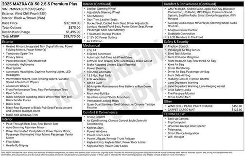 2025 Mazda CX-50 2.5 S Premium Plus Package