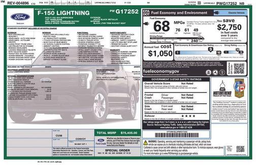 Black Metallic 2023 Ford F-150 Lightning LARIAT
