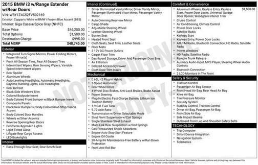 2015 BMW i3 Base w/Range Extender