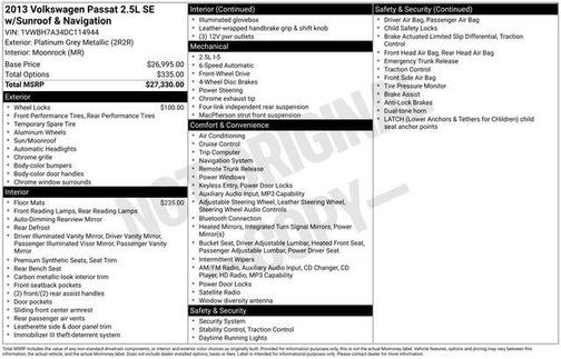 2013 Volkswagen Passat 2.5 SE