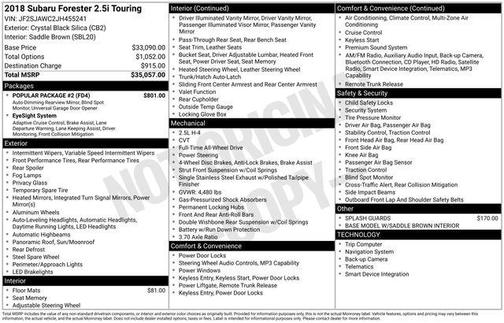2018 Subaru Forester 2.5i Touring