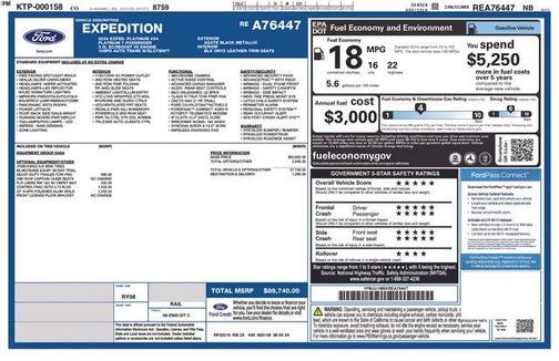 Agate Black Metallic 2024 Ford Expedition Platinum