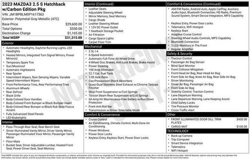 Polymetal Gray Metallic 2023 Mazda Mazda3 2.5 S Carbon Edition