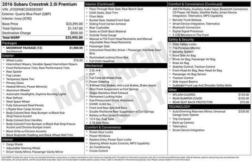 2016 Subaru Crosstrek 2.0i Premium