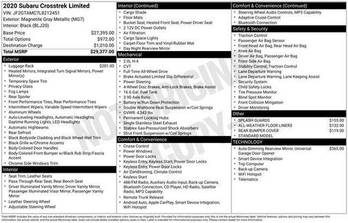 2020 Subaru Crosstrek Limited