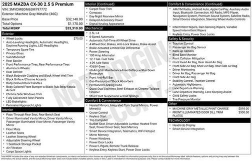 2025 Mazda CX-30 Premium Package