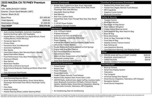 Zircon Sand Metallic 2025 Mazda CX-70 PHEV Premium Plus Package