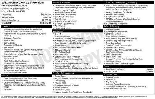Jet Black Mica 2022 Mazda CX-5 2.5 S Premium