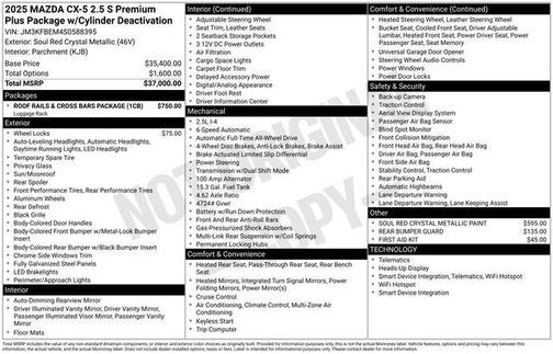 2025 Mazda CX-5 2.5 S Premium Plus Package