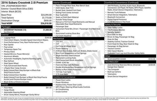 2016 Subaru Crosstrek 2.0i Premium