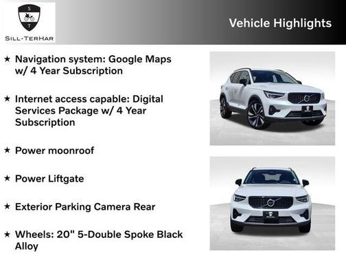 Crystal White Pearl 2025 Volvo XC40 B5 Plus Dark Theme