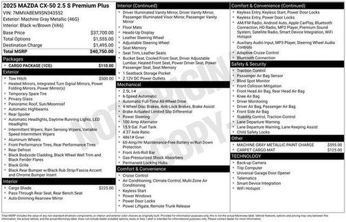 2025 Mazda CX-50 2.5 S Premium Plus Package
