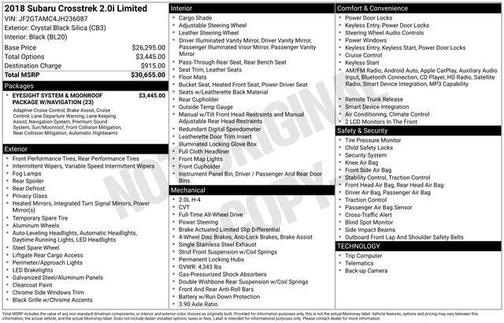 2018 Subaru Crosstrek 2.0i Limited