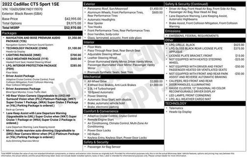 2022 Cadillac CT5 Sport AWD