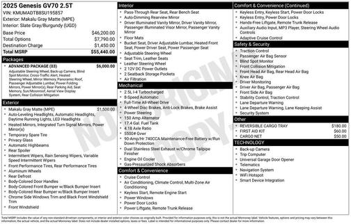 2025 Genesis GV70 2.5T