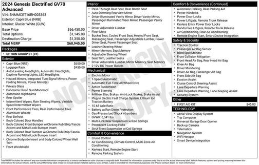 2024 Genesis Electrified GV70 Advanced