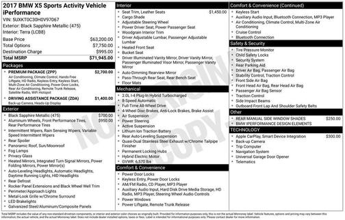 Black Sapphire Metallic 2017 BMW X5 eDrive xDrive40e