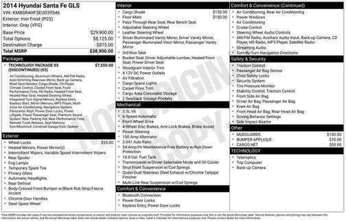 2014 Hyundai SANTA FE GLS