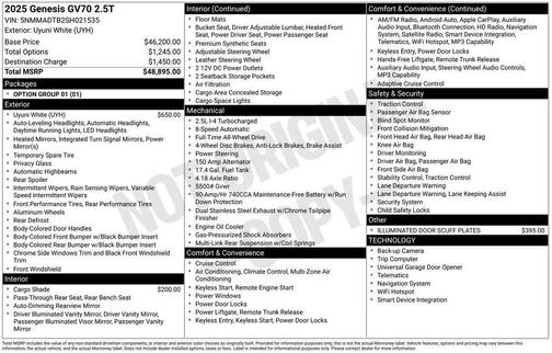2025 Genesis GV70 2.5T