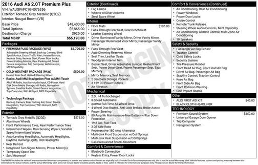2016 Audi A6 2.0T Premium Plus