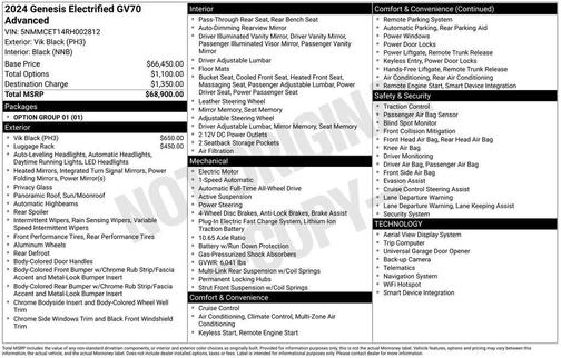 2024 Genesis Electrified GV70 Advanced