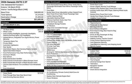 2026 Genesis GV70 2.5T