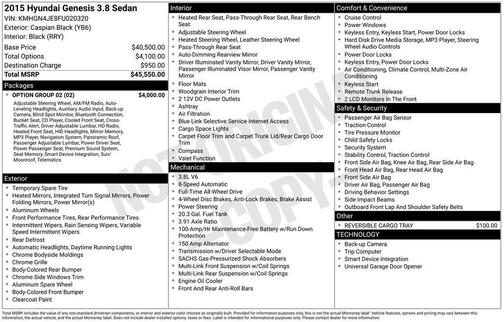 2015 Hyundai Genesis 3.8
