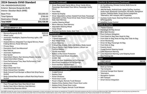 2024 Genesis GV60 Standard