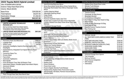 Ruby Flare Pearl 2023 Toyota RAV4 Hybrid Limited