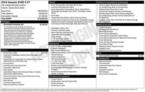 2024 Genesis GV80 3.5T