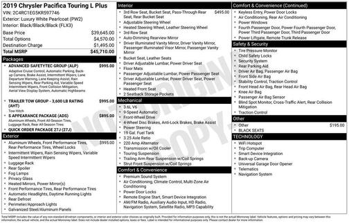 2019 Chrysler Pacifica Touring-L Plus